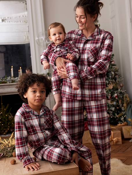 Chequered Christmas Pyjamas, Family Capsule Collection for Babies chequered red 