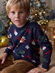 Boys-Cardigans, Jumpers & Sweatshirts-Jumpers-Christmas Special Jacquard Knit Jumper with Fun Motifs for Boys