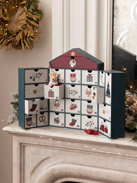 Cardboard House Advent Calendar printed green 