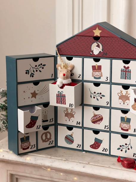 Cardboard House Advent Calendar printed green 