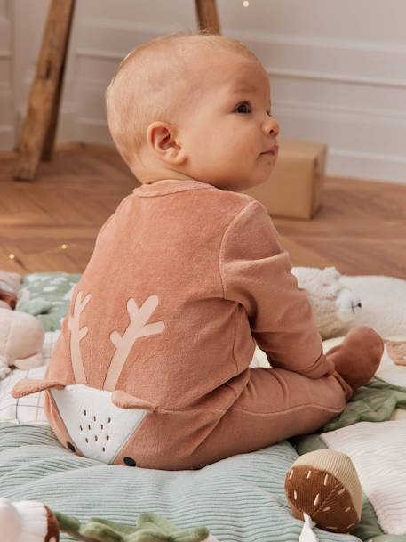 Christmas Special Reindeer Gift Box with Sleepsuit + Bib  for Babies pecan nut 