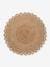 Jute round rug with a scalloped edge beige 