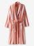 Striped Bath Robe for Adults, TRANSAT, Family Capsule Collection, with Recycled Cotton striped green+striped pink 