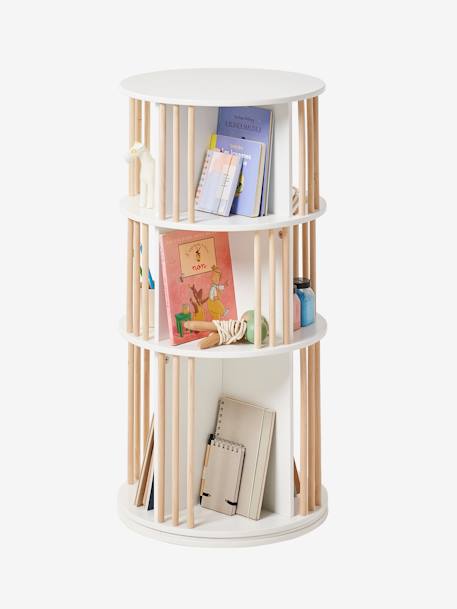 3-Tier Rotating Bookshelf white 