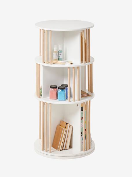 3-Tier Rotating Bookshelf white 