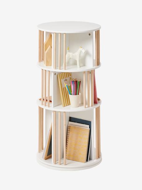 3-Tier Rotating Bookshelf white 