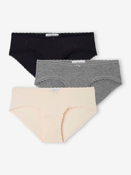 Pack of 3 Shorties in Organic Cotton for Maternity, by ENVIE DE FRAISE pale pink 