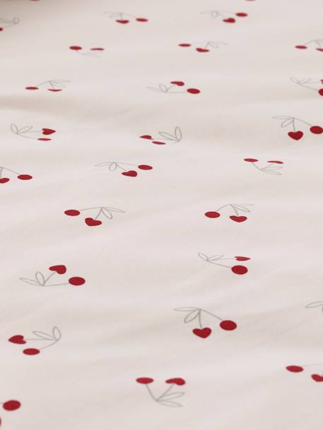 Cherry baby duvet cover and pillowcase set printed beige 