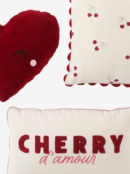 Set of 3 CHERRY cushions beige 