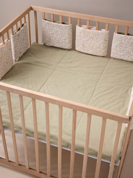 Reversible cot bumper BABYLON printed beige 