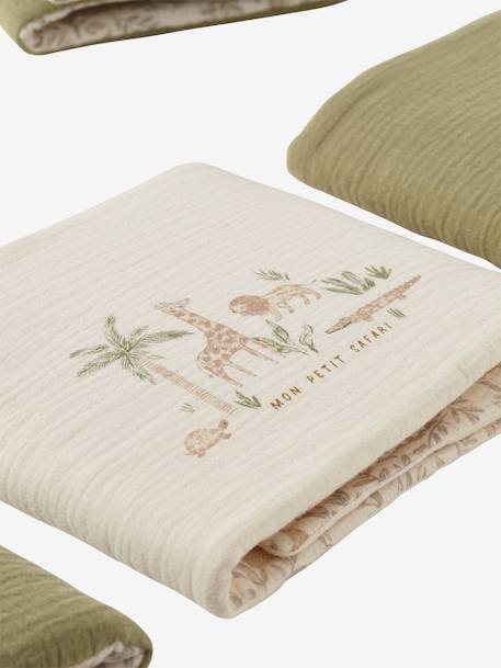 Reversible cot bumper BABYLON printed beige 