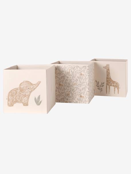 Set of 3 BABYLON storage boxes beige 