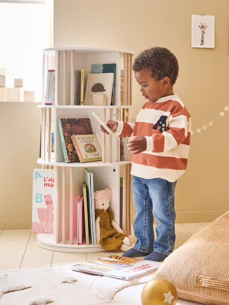 3-Tier Rotating Bookshelf white 