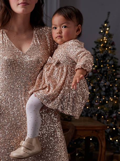 Occasion Wear Dress with Sequins for Babies gold 