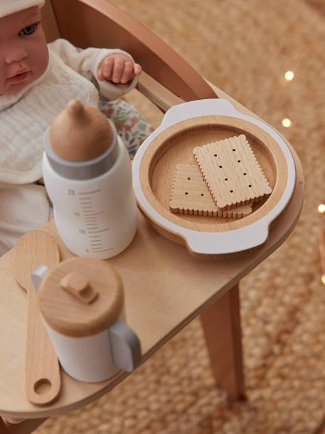 Set of Wooden Mealtime Accessories for Dolls - FSC® Certified Wood/White 