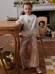 Girls-Wide-Leg Trousers with Christmas Sequins for Girls