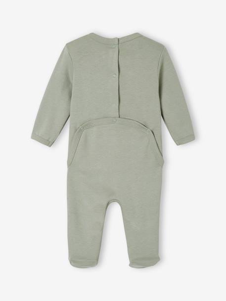 Pack of 3 Basics sleepsuits green+grey green+striped violet 