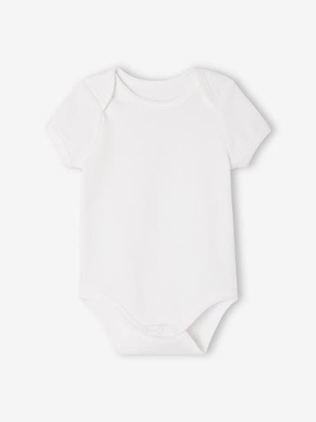 5 pack of short-sleeved baby bodysuits set white 