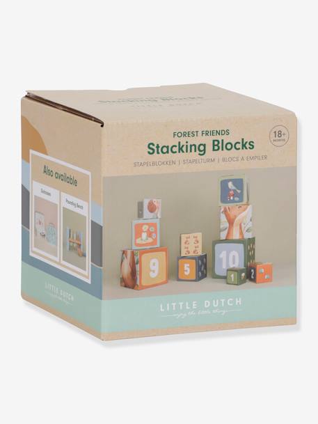 Cardboard stacking cubes - Forest Friends LITTLE DUTCH blue 