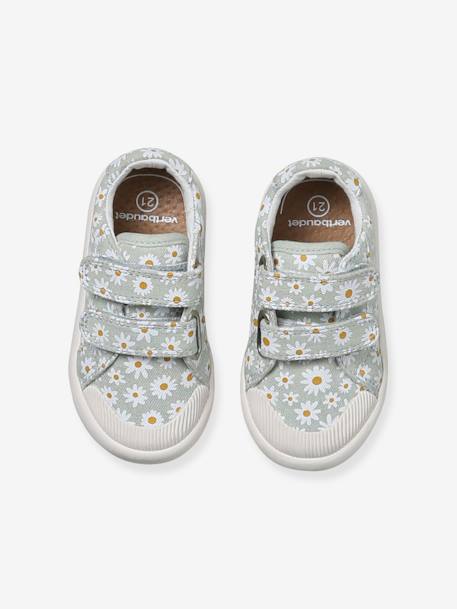 Touch-Fastening Trainers in Canvas for Baby Girls BLUE LIGHT ALL OVER PRINTED+printed pink+printed violet+White 