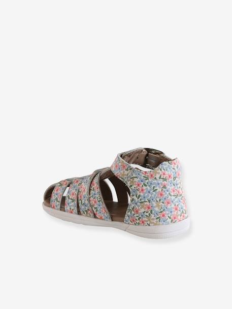 Leather Sandals for Baby Girls, Designed for First Steps fuchsia+iridescent beige+printed white 