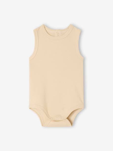 5 pack of sleeveless baby bodysuits sage green 