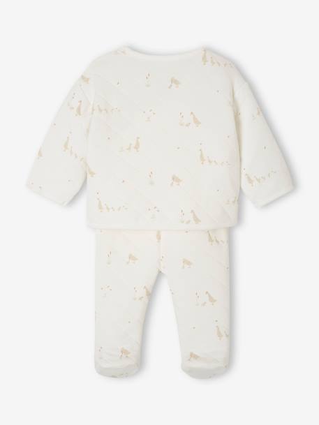 Goose print newborn outfit ecru 