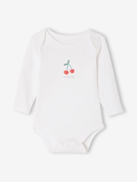 3 pack long-sleeved cherry bodysuits pale pink 