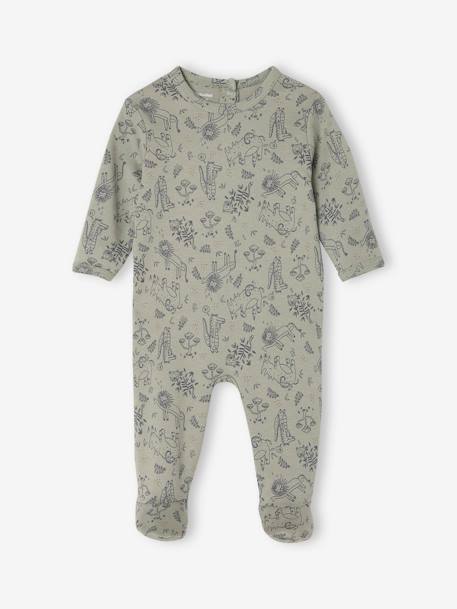 Pack of 3 Basics sleepsuits green+grey green+striped violet 