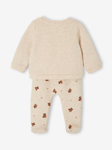 Bear sleepsuit set marl beige 