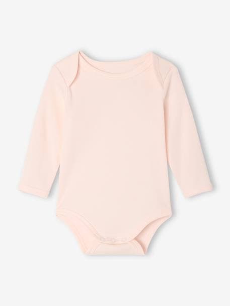 3 pack long-sleeved cherry bodysuits pale pink 