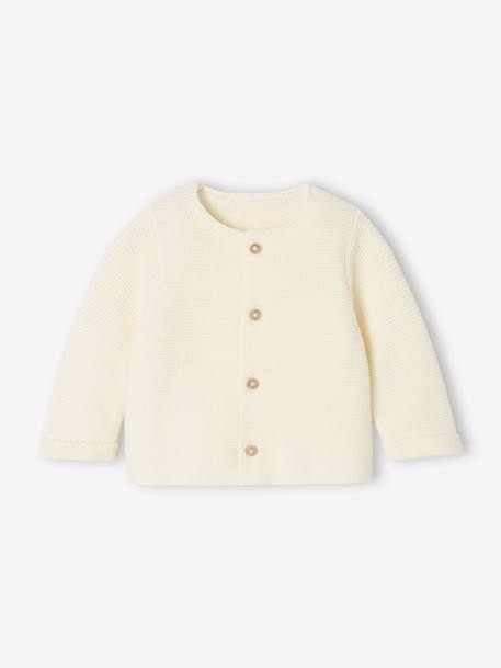 Baby Cardigan - BASICS 100% Cotton ecru+marl beige+navy blue 