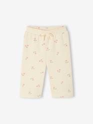 Baby-Wide Leg Trousers with Floral Motifs for Babies