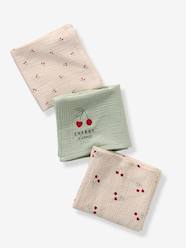 -Pack of 3 CHERRY muslin squares