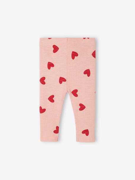 Plain Rib Knit Leggings for Babies printed beige+rose+sage green 