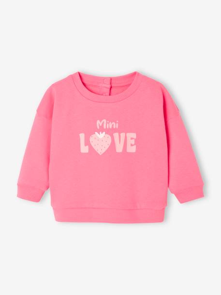 Basics Sweatshirt with Press Studs on the Back for Babies coral+rose+vanilla 