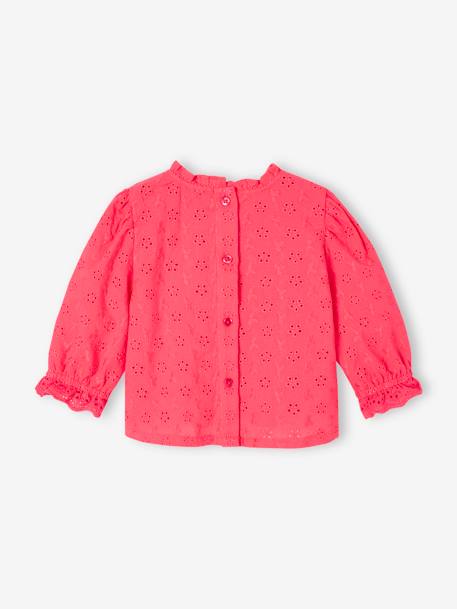 Blouse in Broderie Anglaise for Babies pale pink+sweet pink+white 