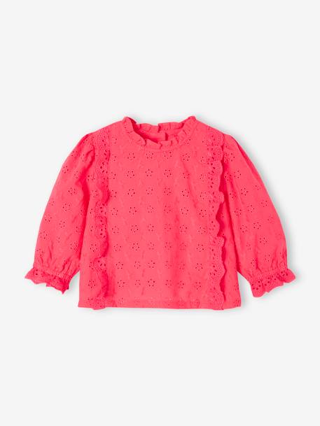 Blouse in Broderie Anglaise for Babies pale pink+sweet pink+white 