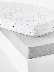 Bedding & Decor-Baby Bedding-Set of 2 Baby Fitted Sheets in Stretch Jersey Knit, Star Print