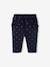 Fleece Trousers for Baby Girls navy blue+rosy+sage green+WHITE MEDIUM ALL OVER PRINTED 