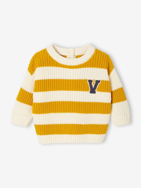 Baby striped jumper mustard 