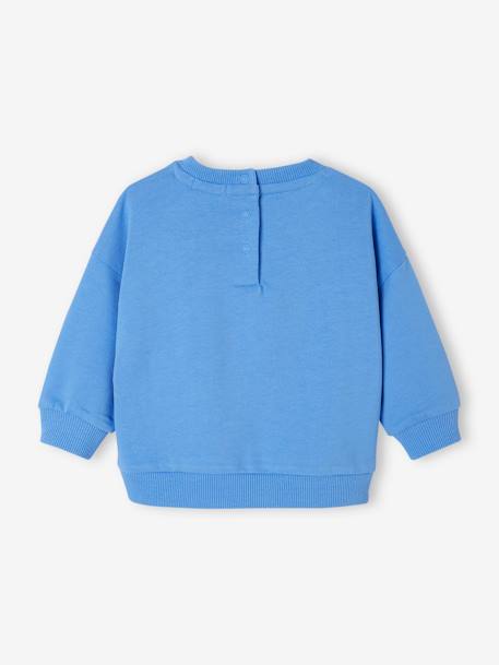 Baby round-neck sweatshirt - BASICS blue+ecru 