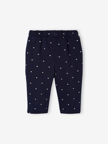 Fleece Trousers for Baby Girls navy blue+rosy+sage green+WHITE MEDIUM ALL OVER PRINTED 