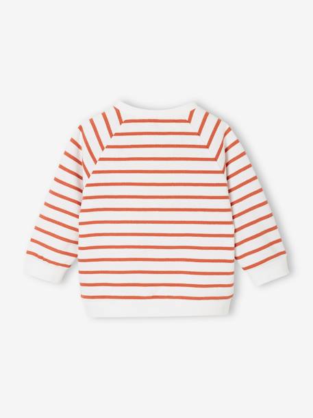 Striped Fleece Sweatshirt for Babies slate blue+striped blue+striped green+tomato red 