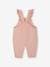 Twill Dungarees with Ruffles, for Babies lilac+rosy 