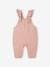 Twill Dungarees with Ruffles, for Babies lilac+rosy 