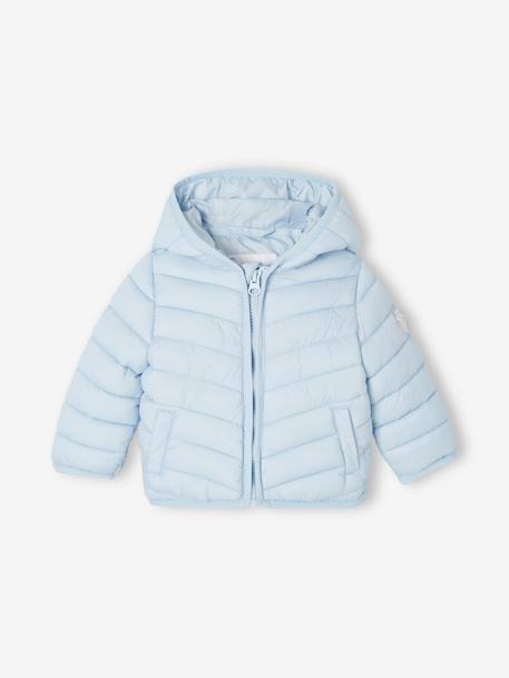 Lightweight Padded Jacket with Hood for Babies BLUE DARK SOLID+sage green+sky blue 