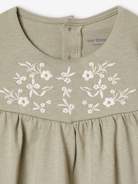 Blouse with Embroidered Flowers for Babies aqua green 