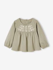 Blouse with Embroidered Flowers for Babies