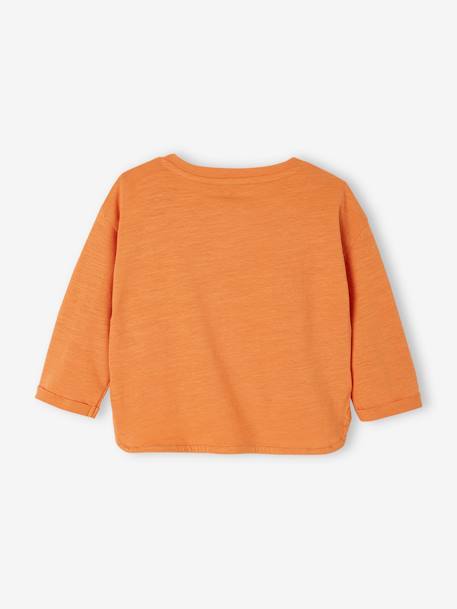 Long Sleeve 'Lion' Top for Babies ecru+rust 